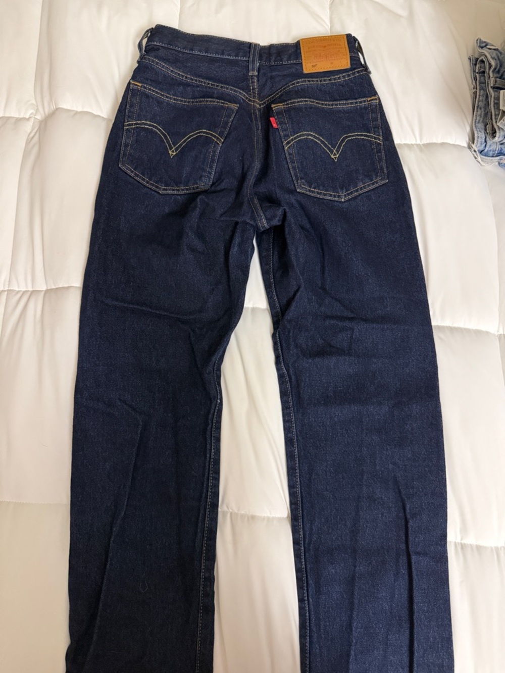 Levi’s 501 Straight Leg Jean in Dark Blue - Picture 6 of 6